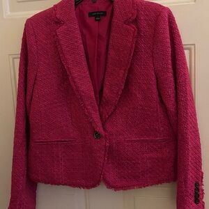 Ann Taylor Fuchsia Tweed Blazer